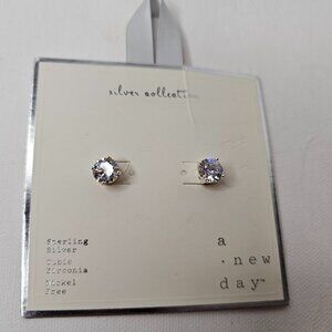 A New Day Silver Collection Earrings Sterling Cubic Zirconia